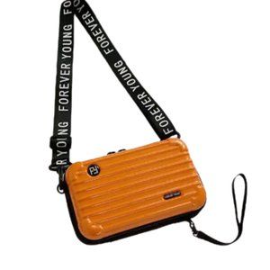 Orange Suitcase/Luggage Crossbody Wristlet Messenger Shoulder Bag Handba…